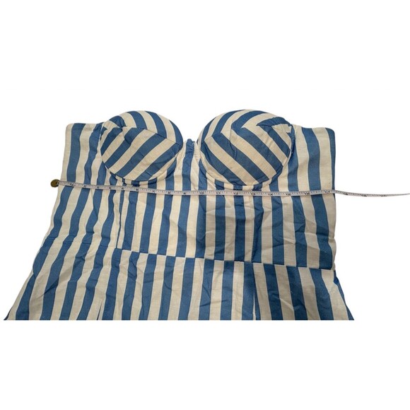 Aqua Stripe Bustier Midi Dress Size XL- New - Picture 9 of 15